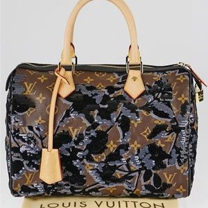 Louis Vuitton Limited Edition Fleur de Jais Speedy 30 Bag